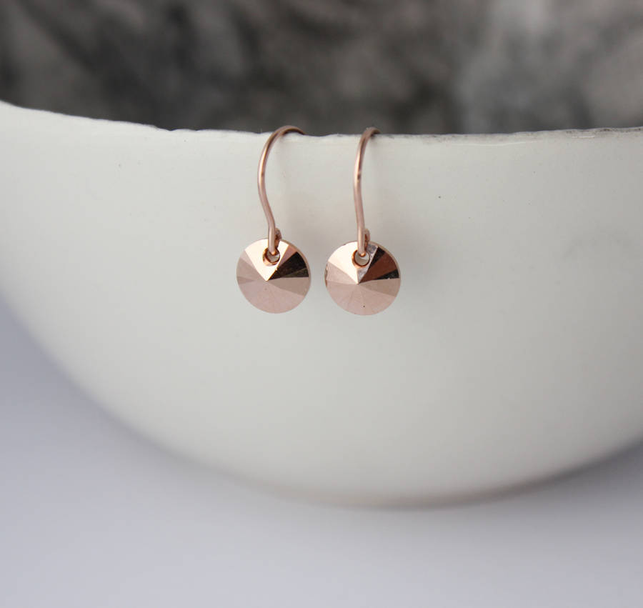 rose gold filled sequin earrings by beadin' nora