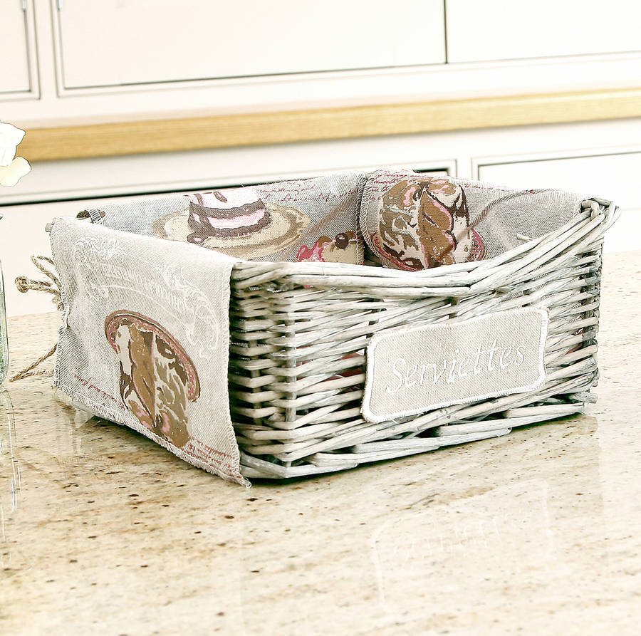 vintage table napkin holder basket with free napkins by dibor