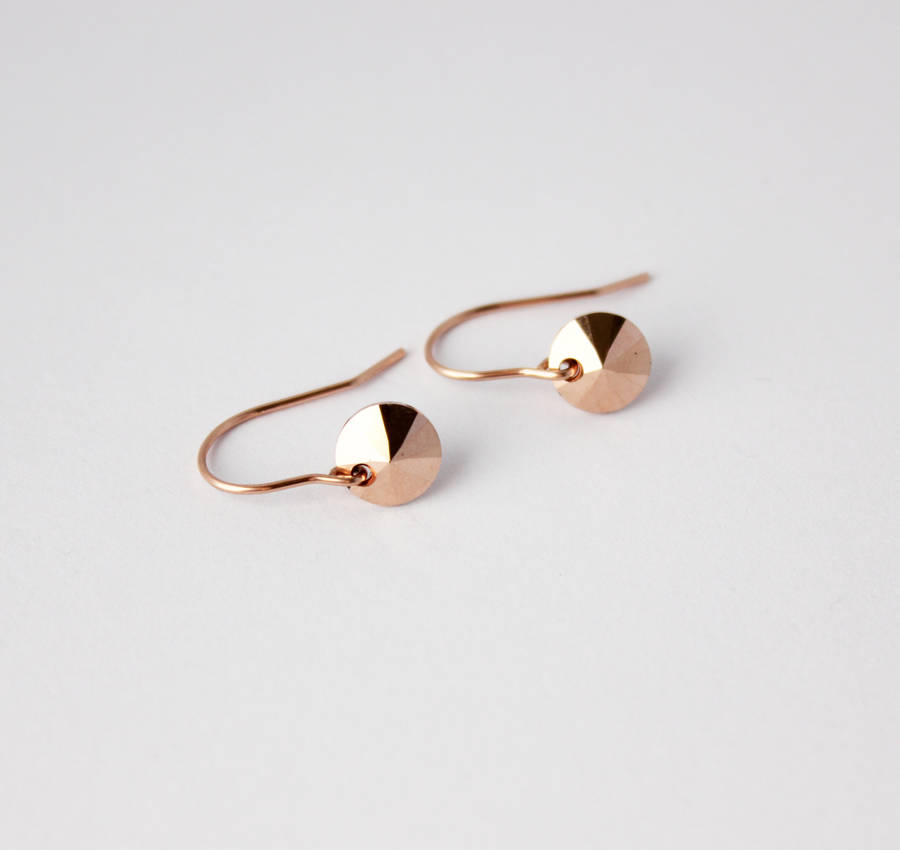rose gold filled sequin earrings by beadin' nora
