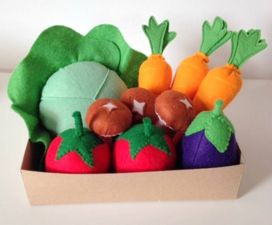 pretend play felt food vegetable box by mummy made it me
