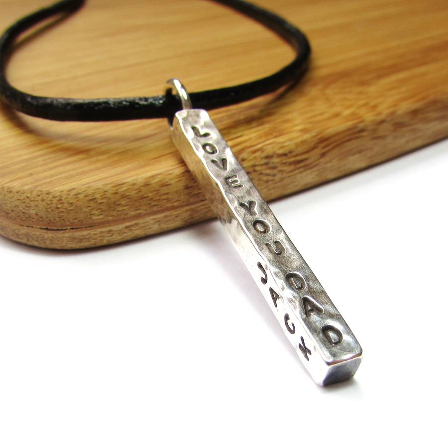 chunky silver bar necklace by ali bali jewellery