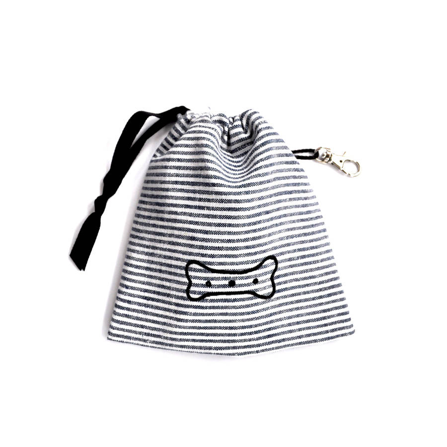 hand printed bone dog treat pouch by edwyn uk