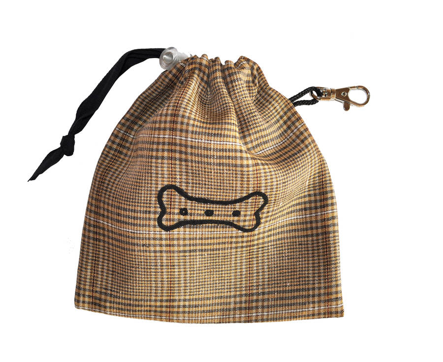 hand printed bone dog treat pouch by edwyn uk