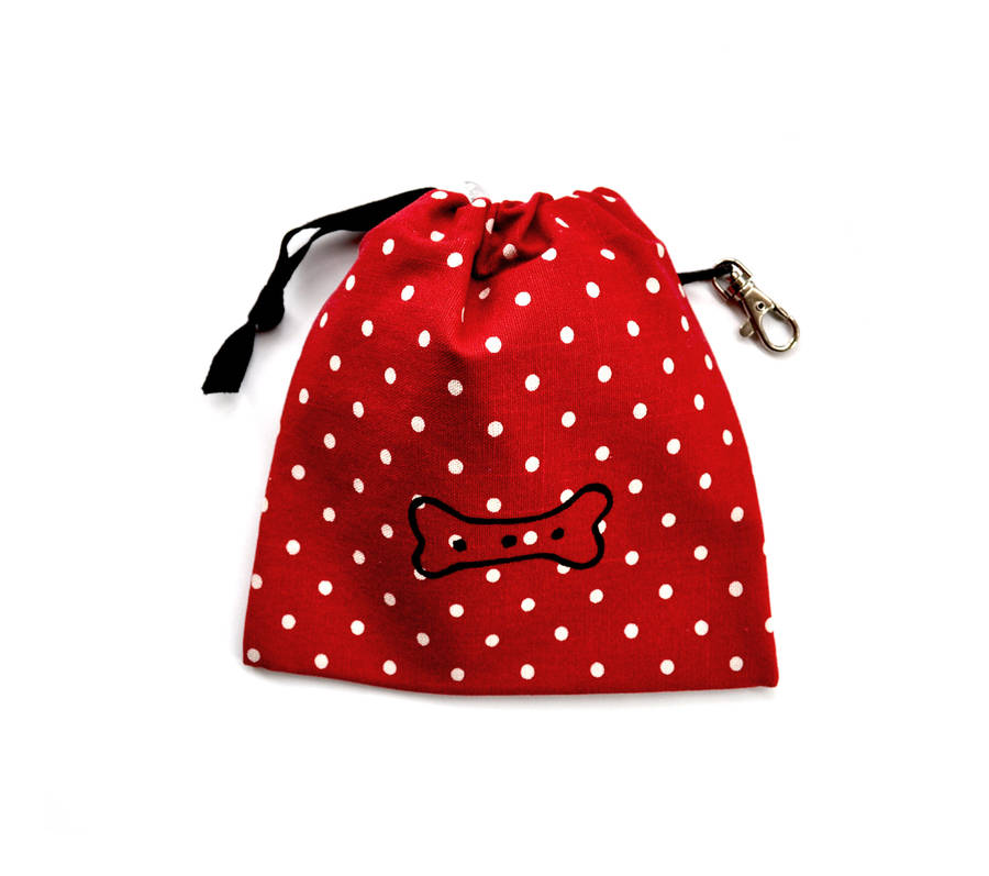hand printed bone dog treat pouch by edwyn uk