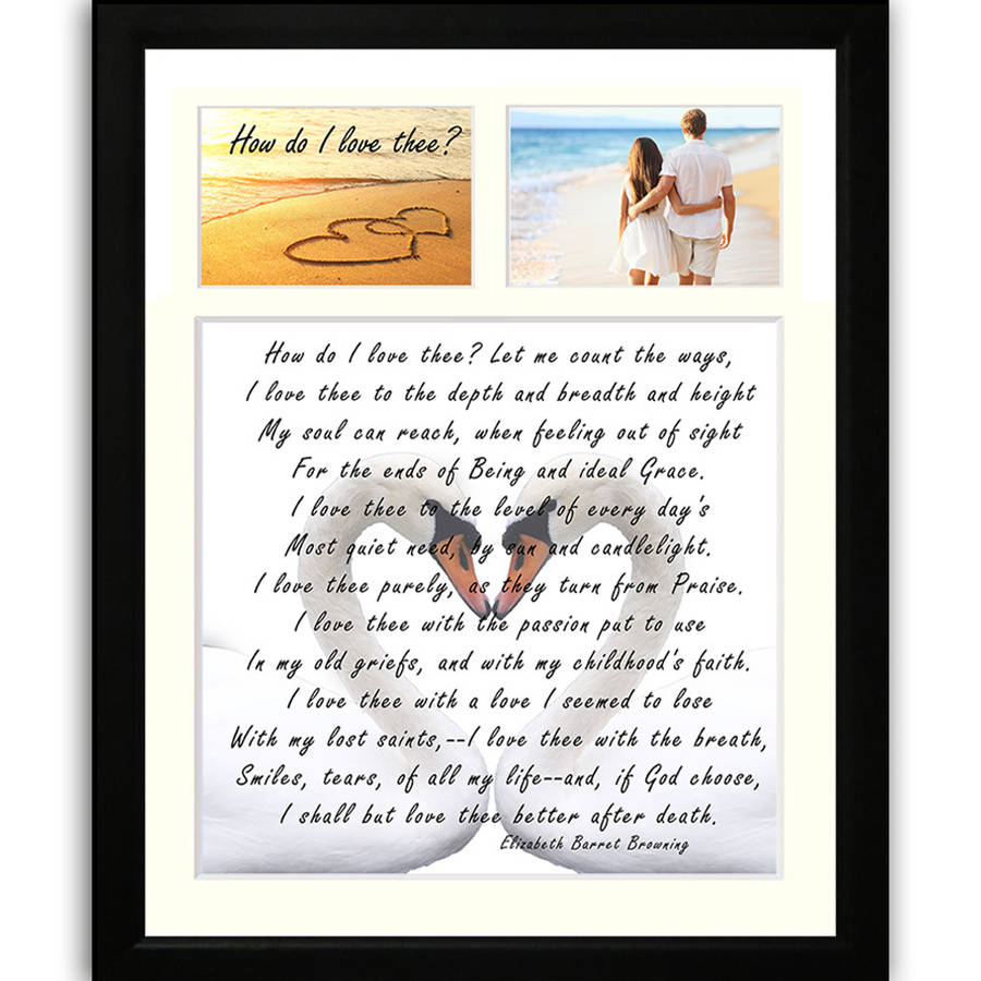 personalised poem with photos in frame by the poetry studio