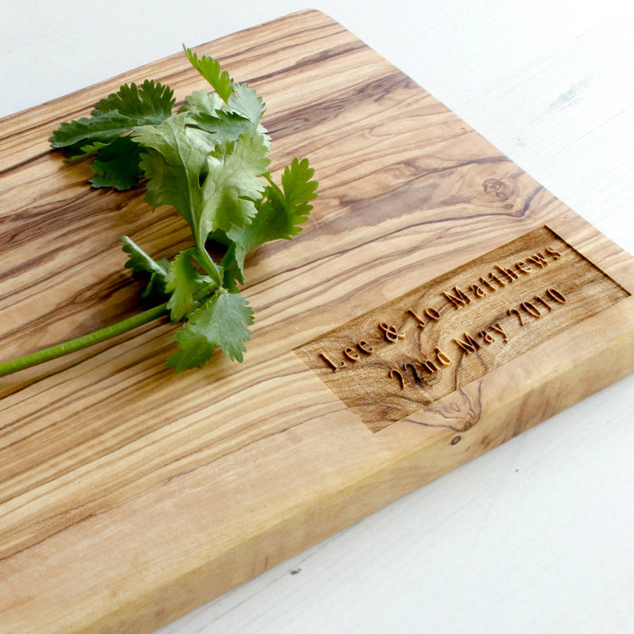 Personalised Olive Wood Chopping Cheese Board By The Rustic Dish 