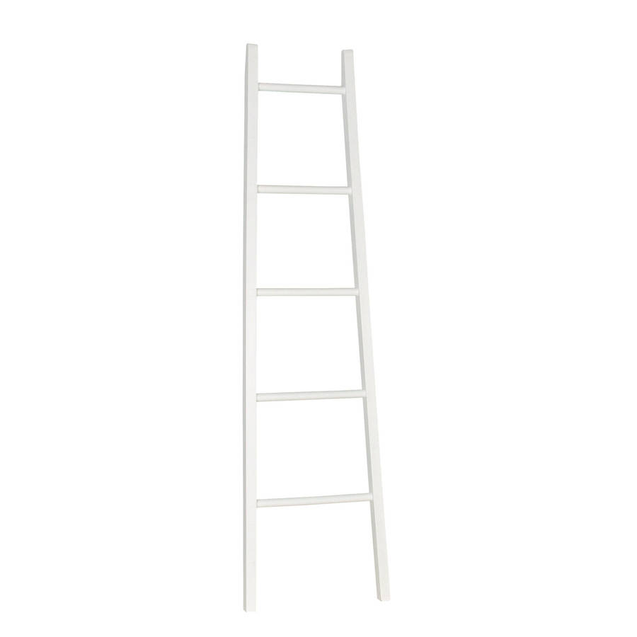 white wooden towel ladder by the orchard