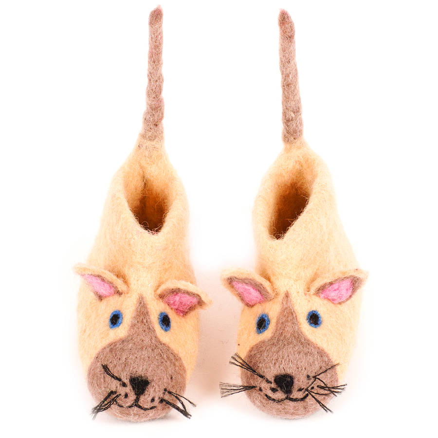 felt cat slippers