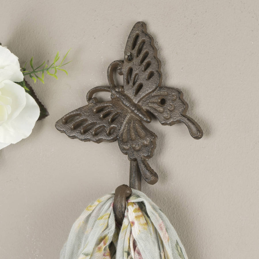 cast iron butterfly wall hook by dibor