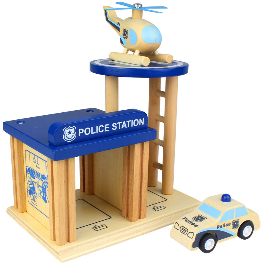 chad valley wooden police and fire station