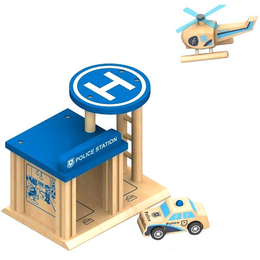 chad valley wooden police and fire station