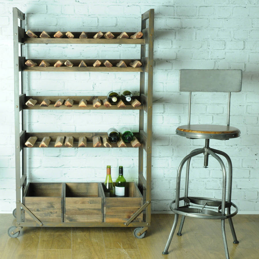 industrial steel and wood wine rack by made with love designs ltd