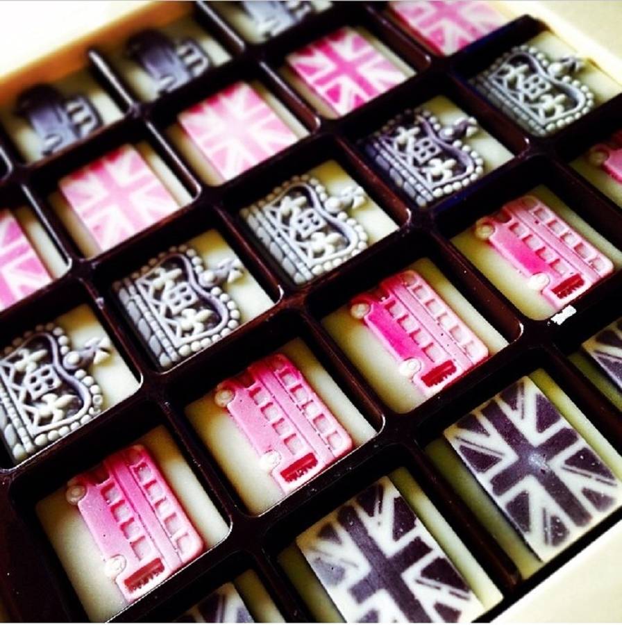 london themed chocolates by chocolate on chocolate
