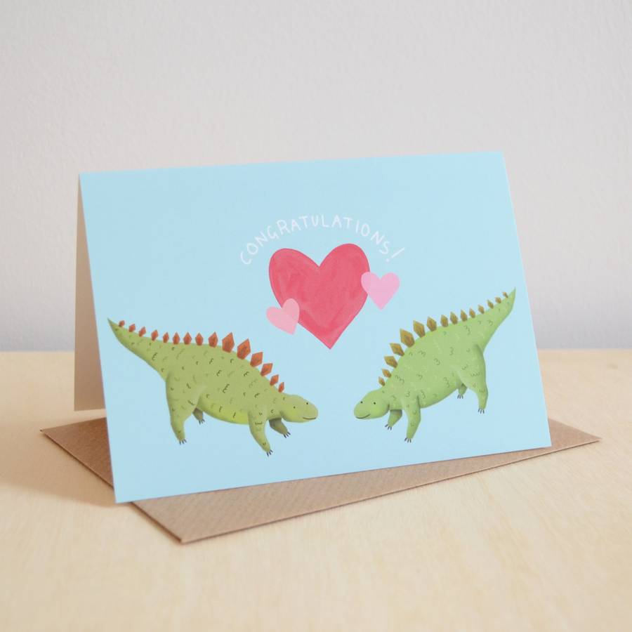 Dinosaur Congratulations Wedding Card