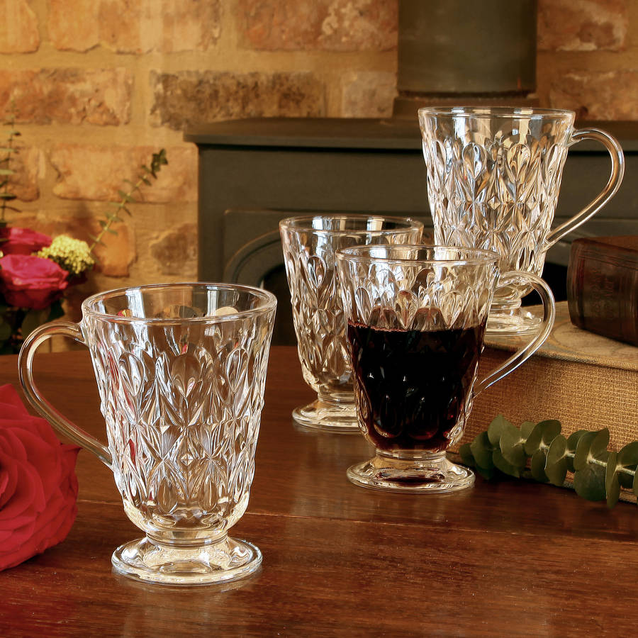 set of four diamond mulled wine mugs by dibor