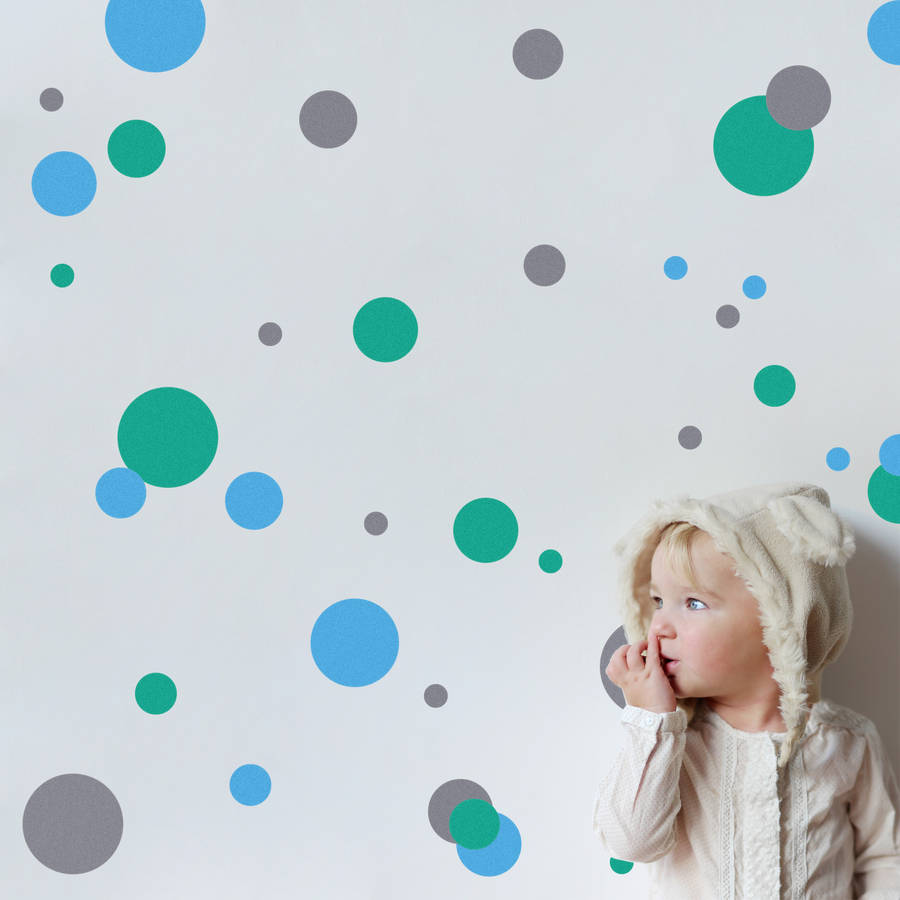 coloured polka dot wall stickers by snuggledust studios