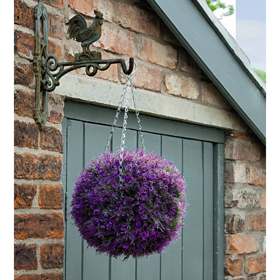 artificial topiary ball / pink heather by garden selections