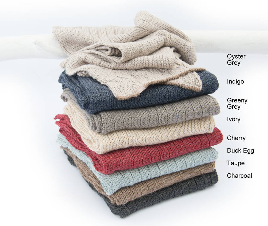 alpaca cable knit long scarf by samantha holmes