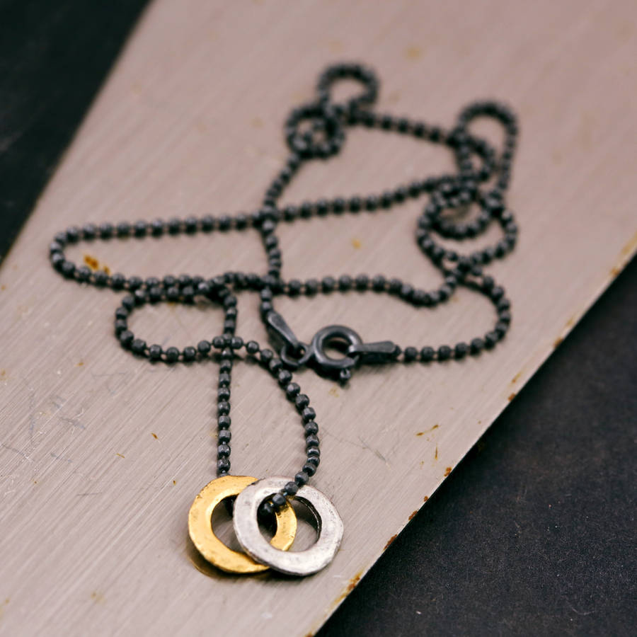 mens mixed metal eternity necklace by j&s jewellery