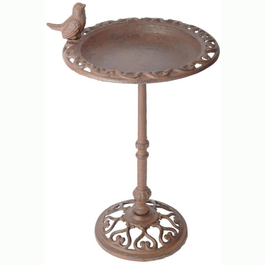 cast iron pedestal bird bath and feeder table by garden selections