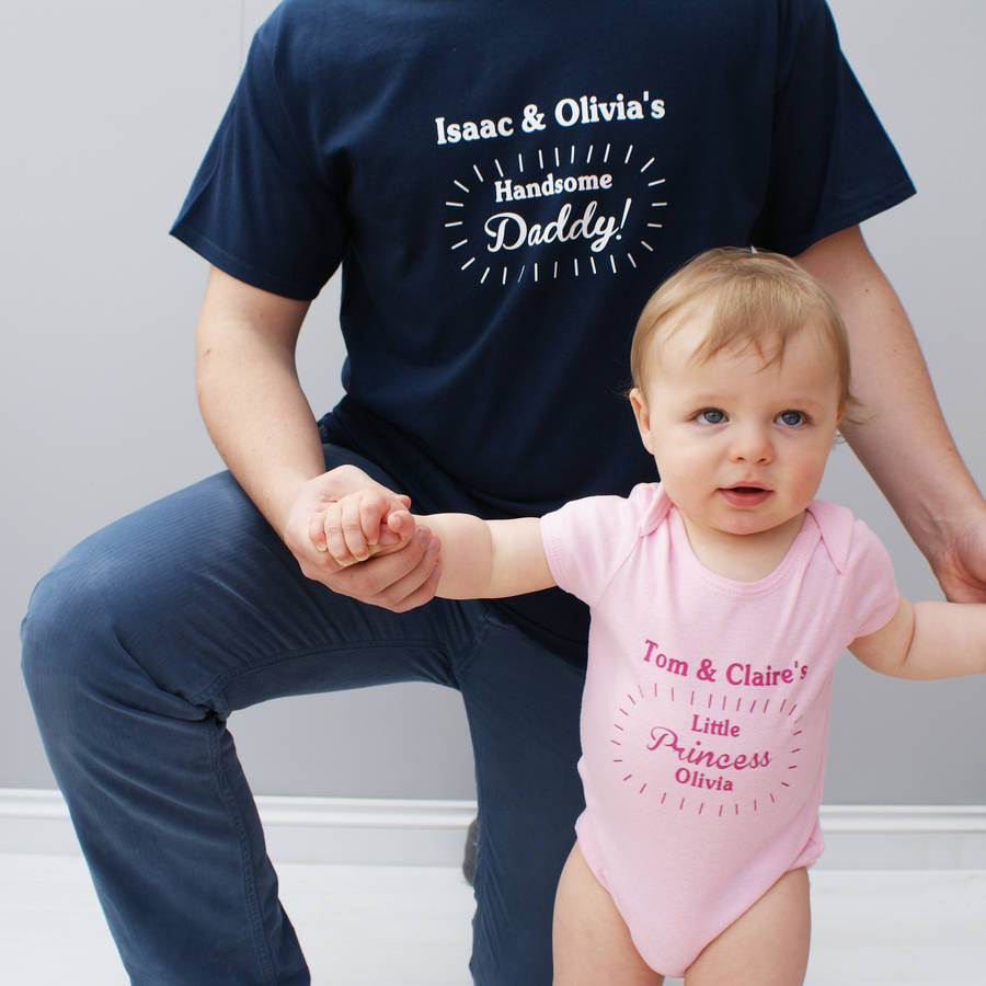 Personalised My Handsome Daddy Bodysuit Set By Sparks Clothing