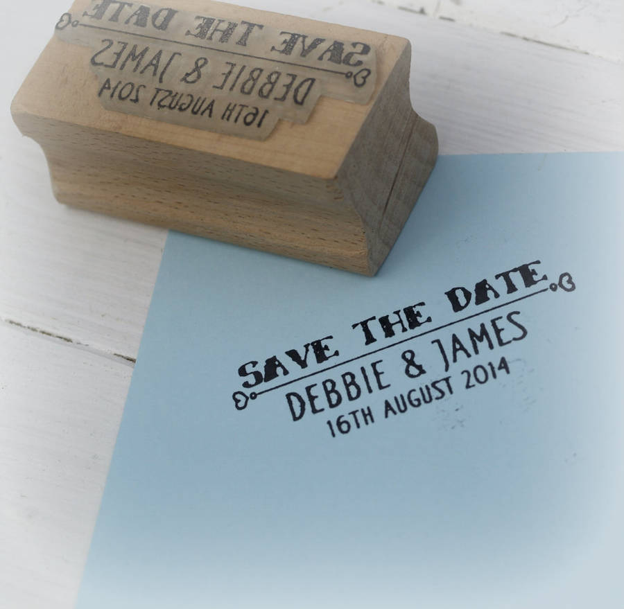 'save the date' rubber stamp by beautiful day