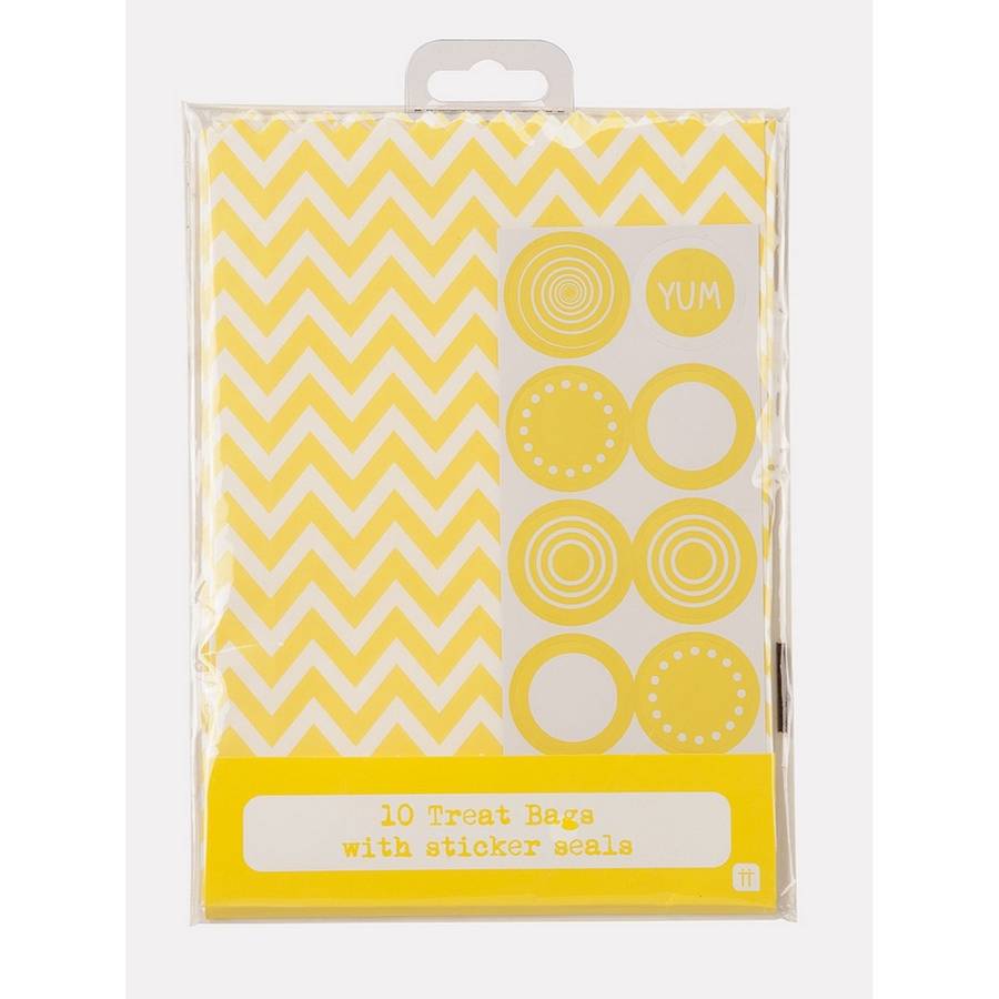 set of ten yellow party treat bags by little ella james