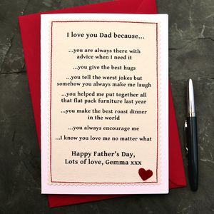 Personalised Dad Father S Day Card By Jenny Arnott Cards Gifts