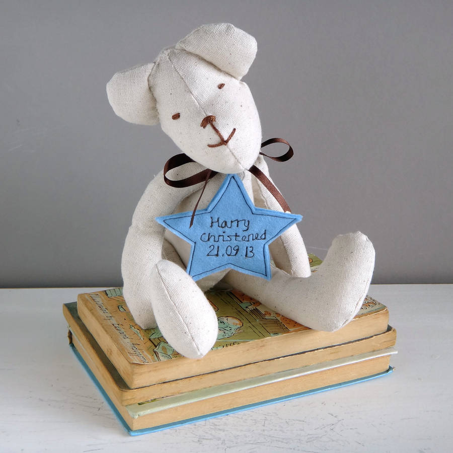 personalised christening bear