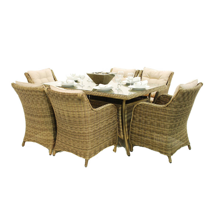 Rattan Rectangular Table And Square Chair Set By Out There Exteriors