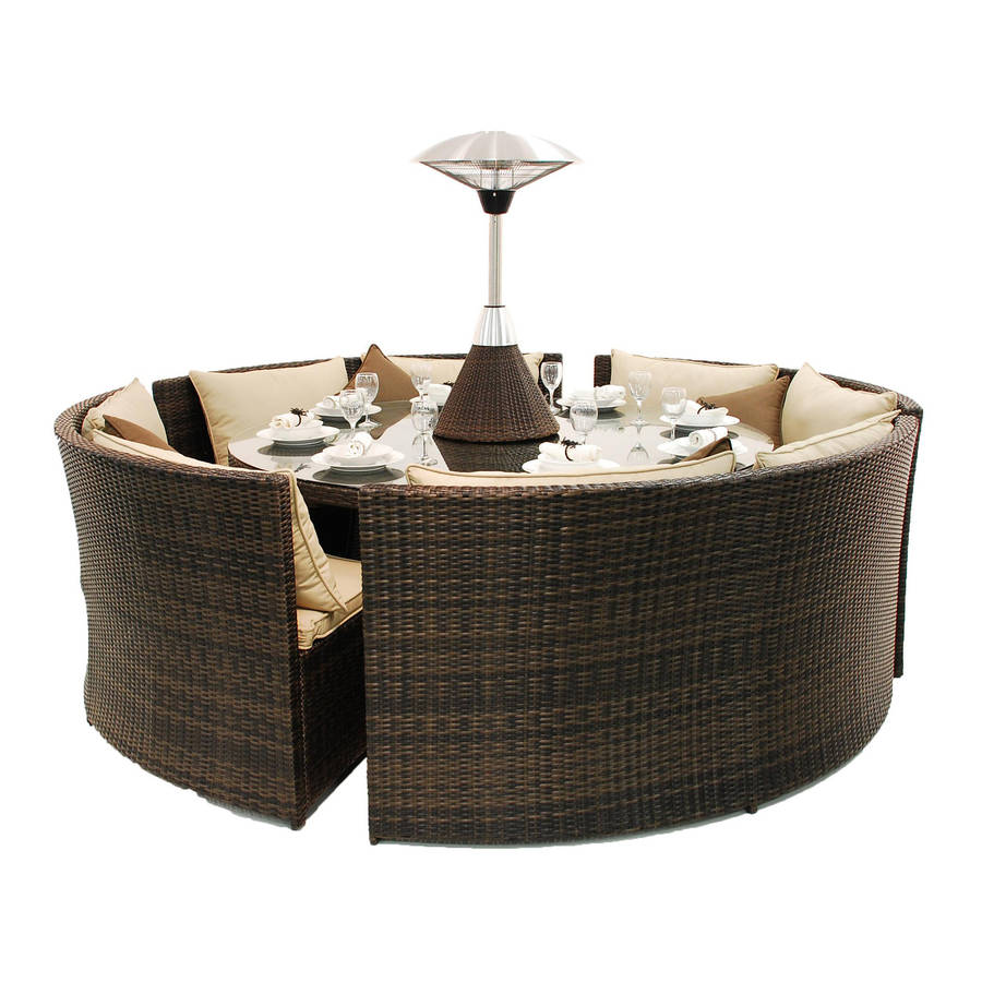 rattan round table dining sofa set by out there exteriors