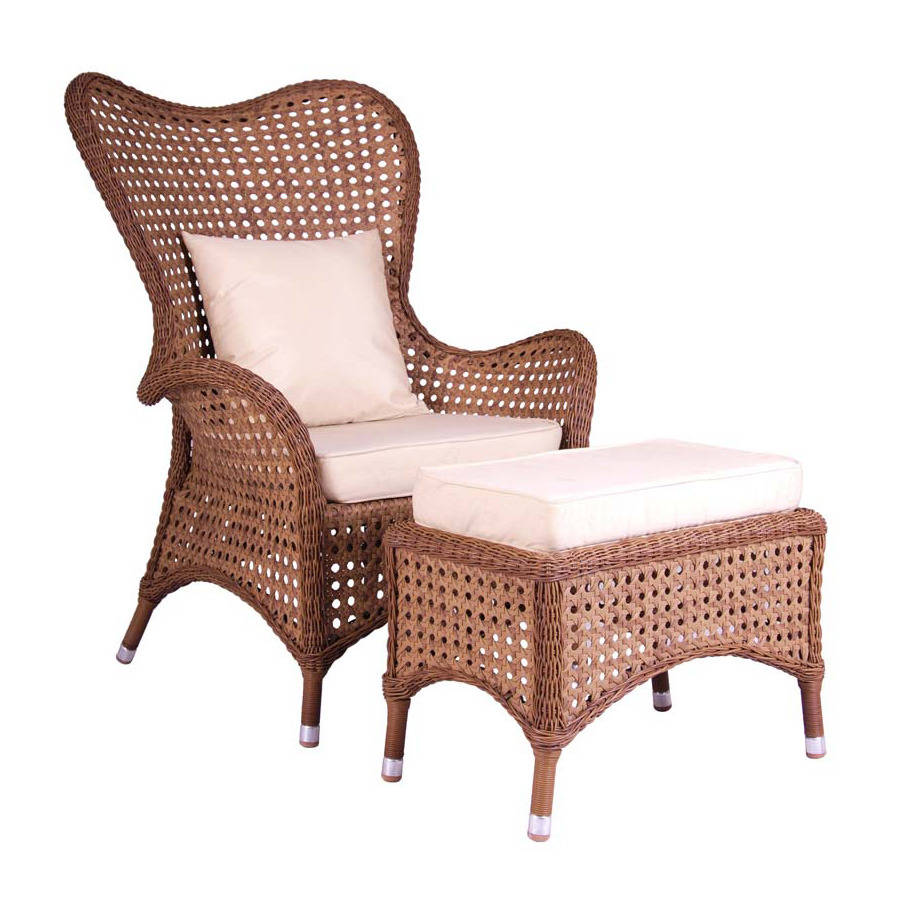 manila wing chair with cushion by out there exteriors
