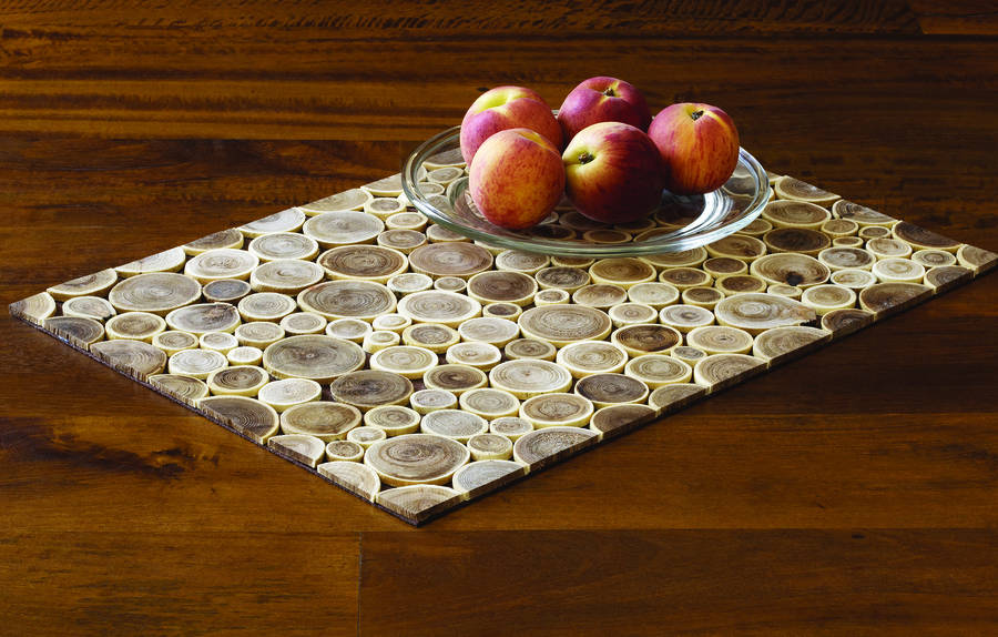 birch bark table runner , mat and coasters by thelittleboysroom