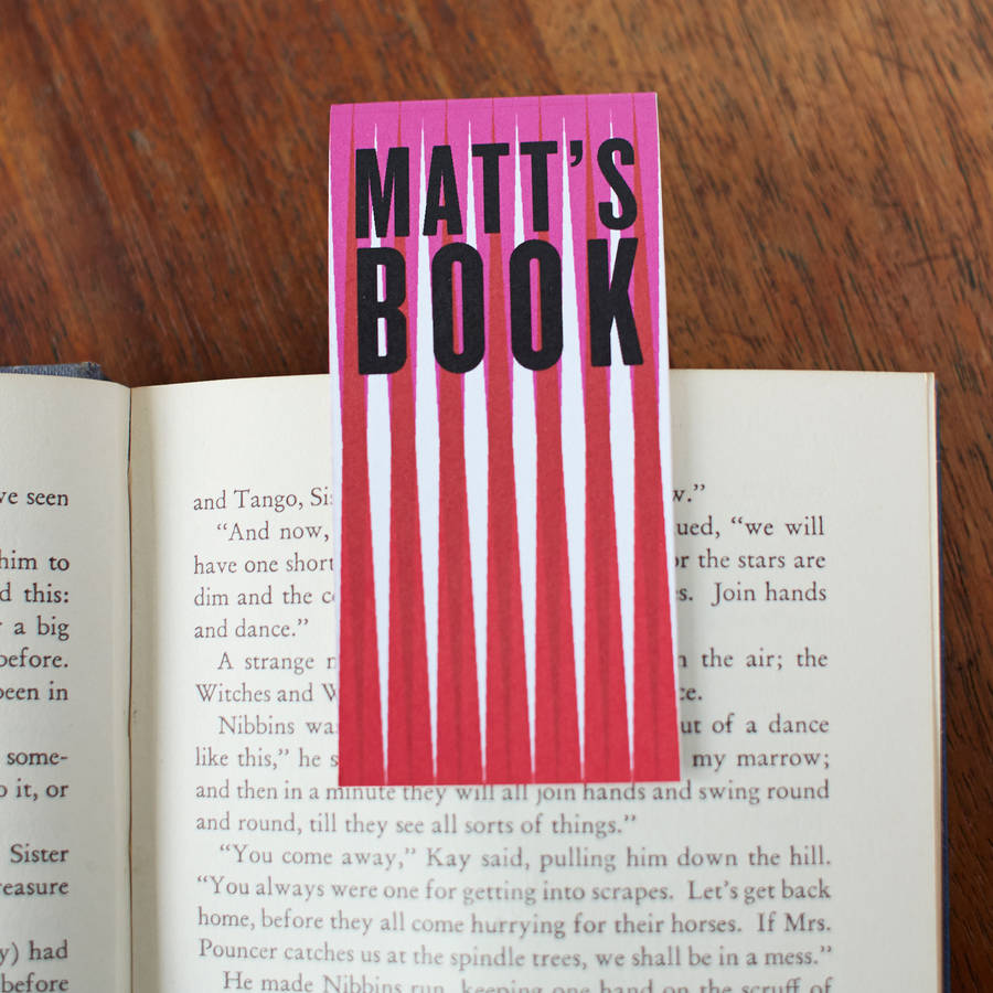 personalised bookmark by spann & willis