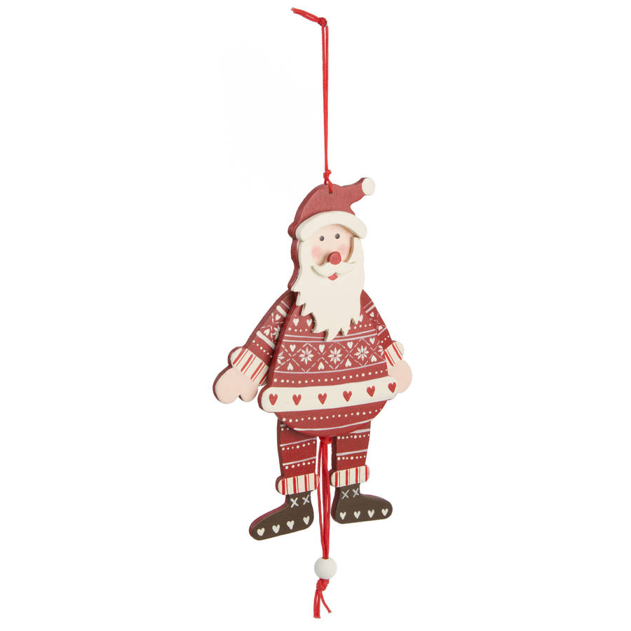 nordic wooden santa christmas tree decoration by the christmas home