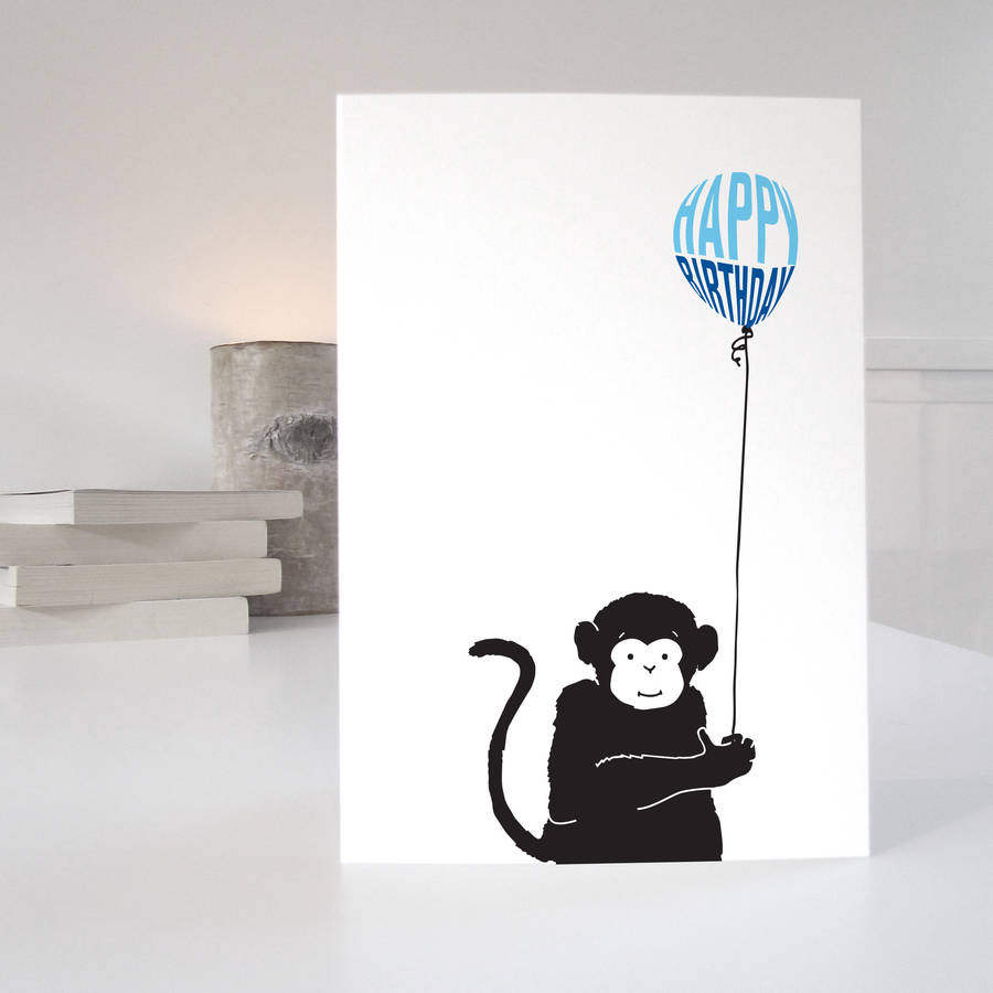 monkey birthday card by purpose & worth etc | notonthehighstreet.com