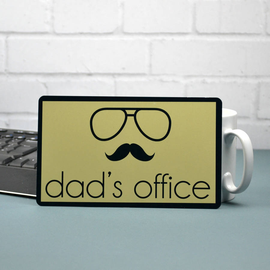 personalised dad's office door sign by mirrorin