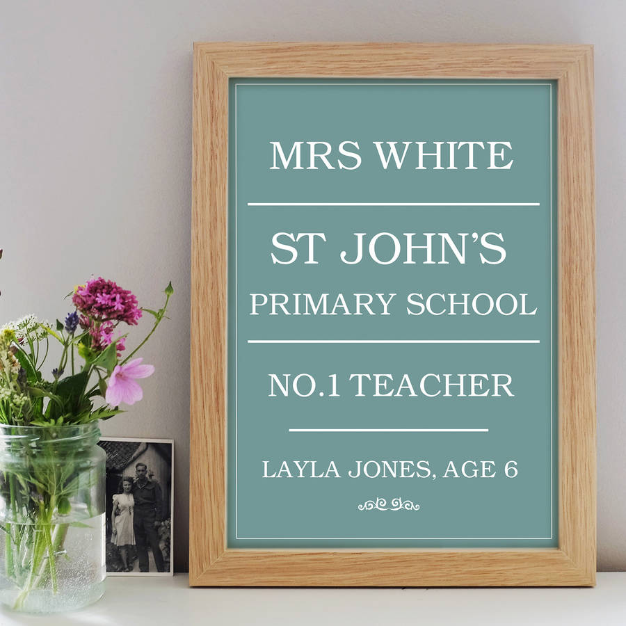 personalised teacher print by little pieces | notonthehighstreet.com