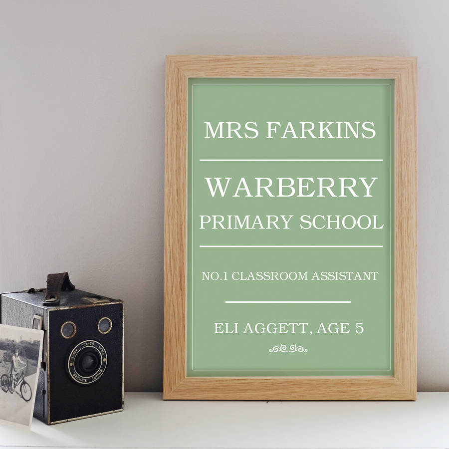 personalised teacher print by little pieces