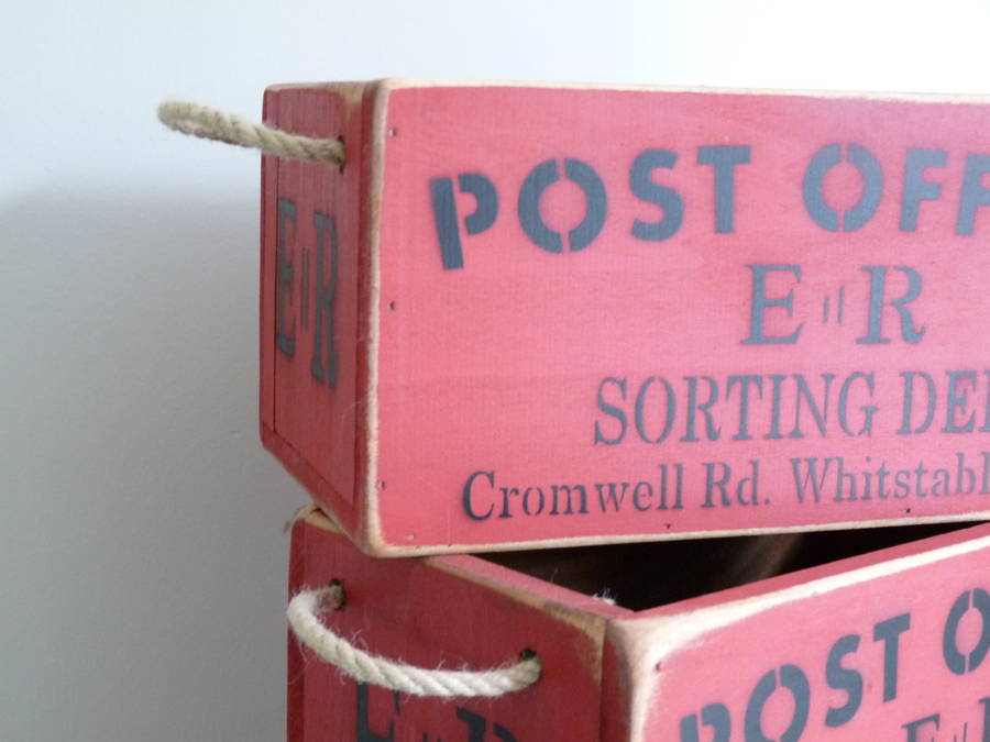 wooden post office box by cooper rowe vintage living