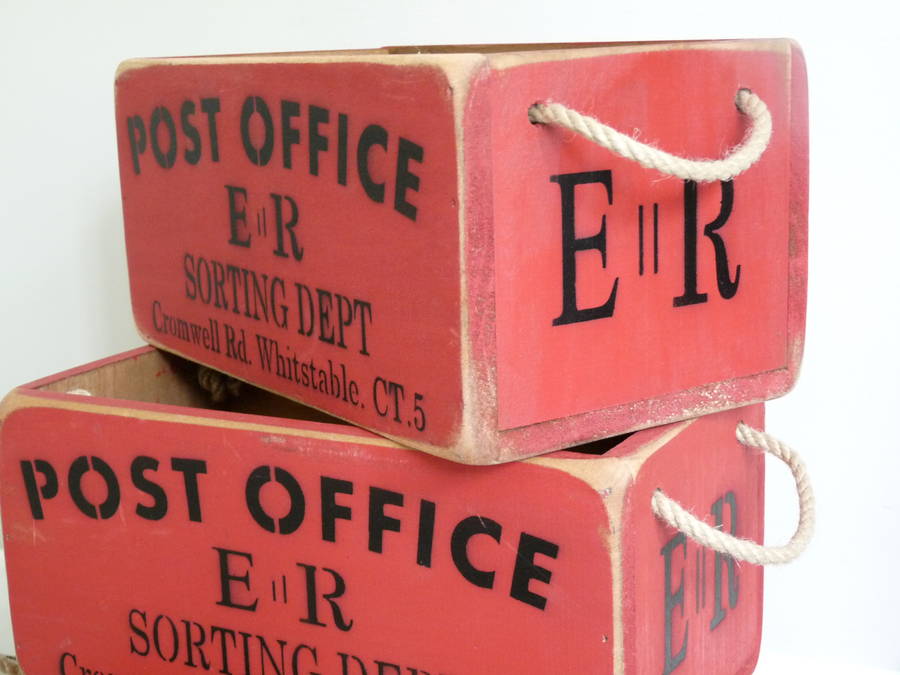 wooden post office box by cooper rowe vintage living