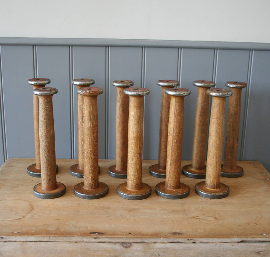 wooden textile spools by homestead store