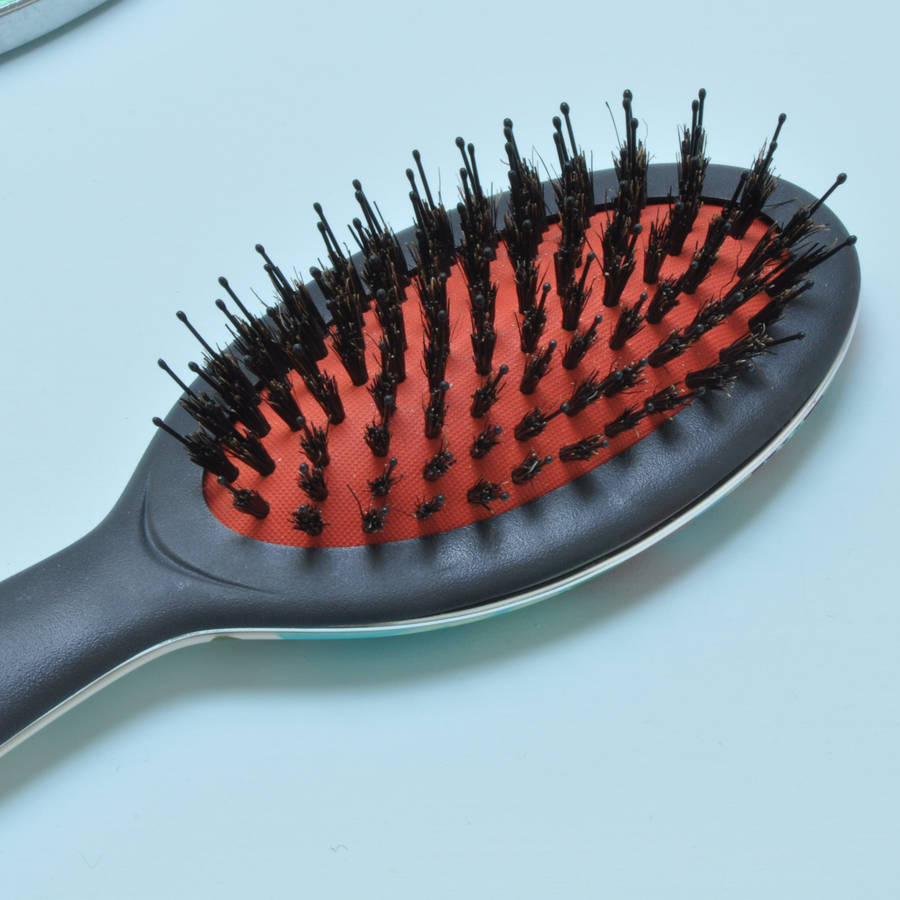 personalised patterned hair brush by giant sparrows