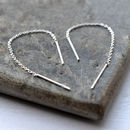 Silver Trace Pull Through Chain Earrings By Martha Jackson Sterling