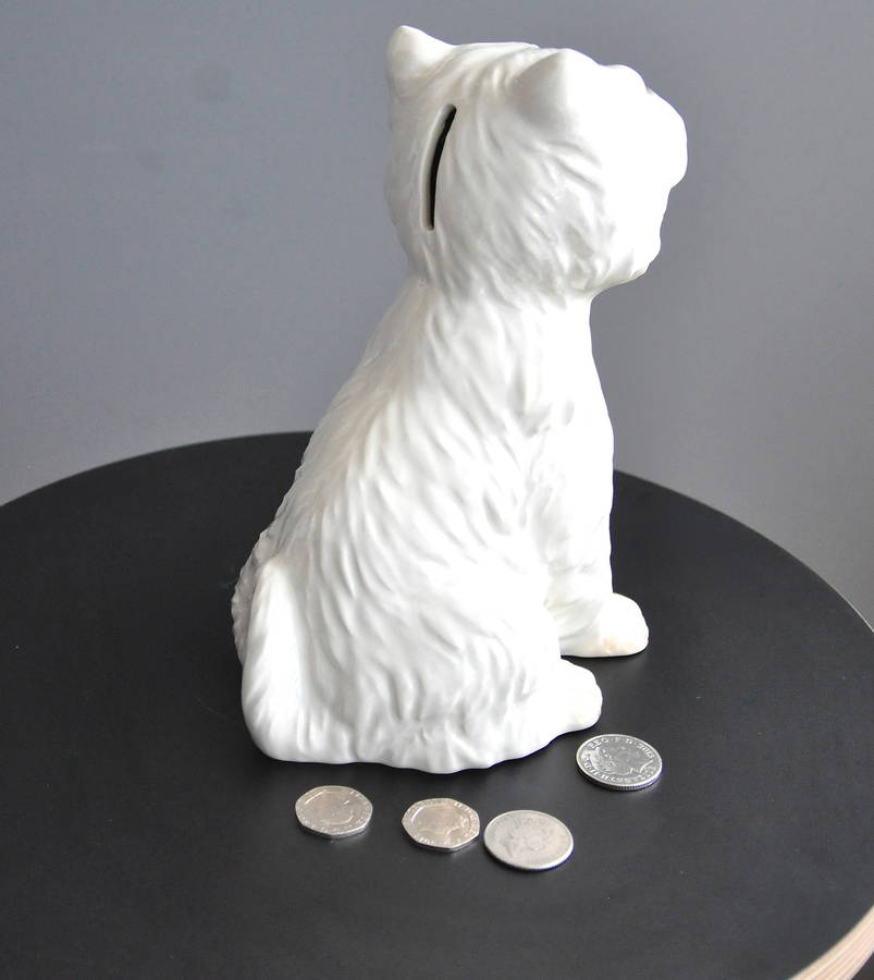 retro style ceramic westie money box by thelittleboysroom
