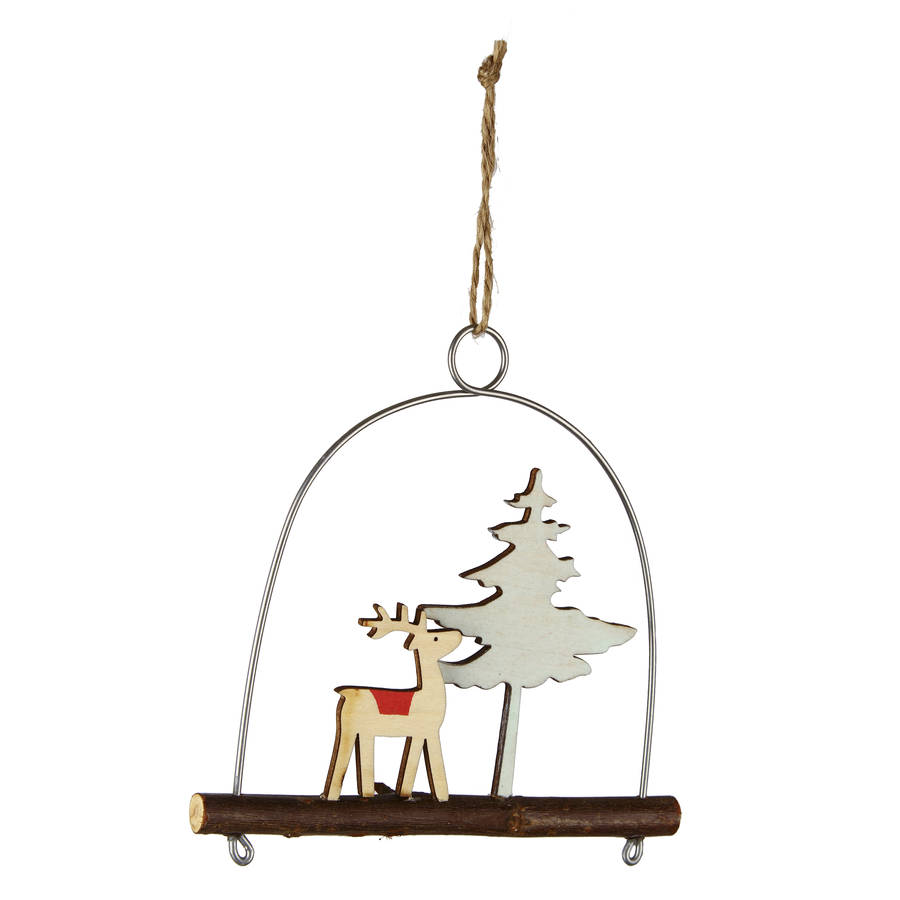 woodland reindeer christmas tree decoration by the christmas home