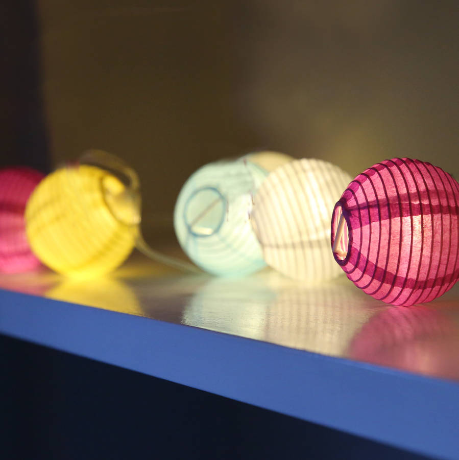 paper lantern light garland by red lilly