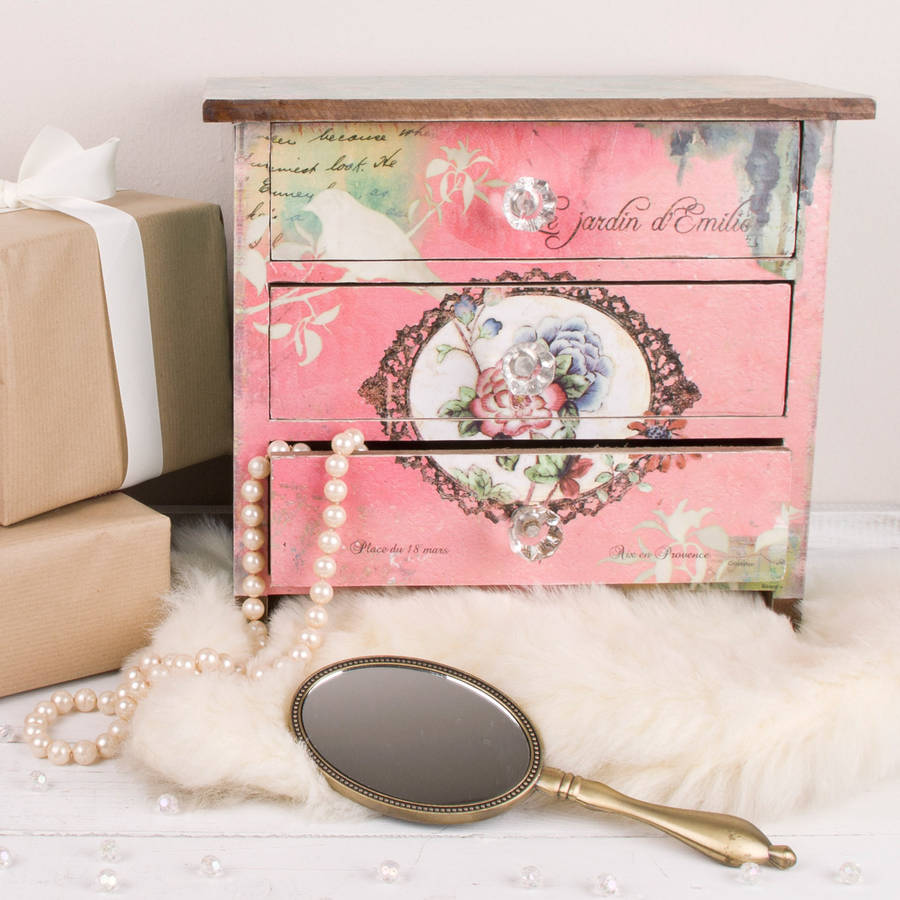 vintage jewellery chest and hand mirror gift set by dibor