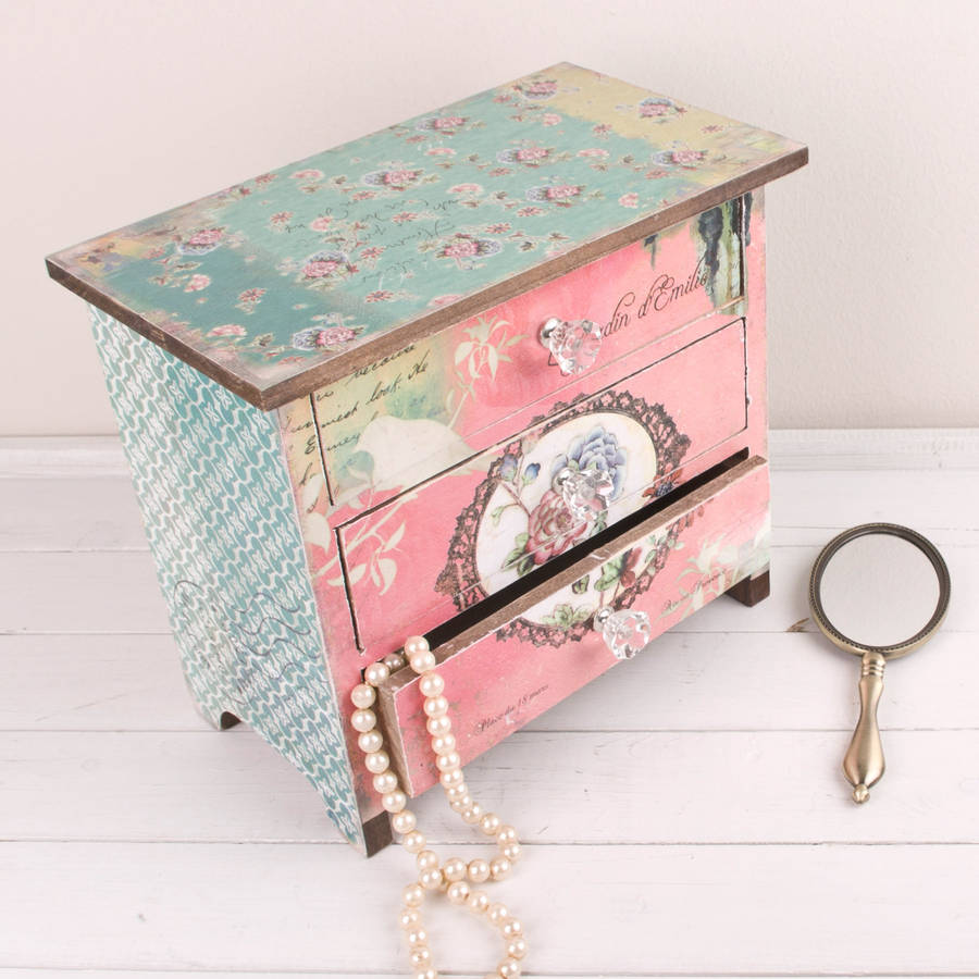 vintage jewellery chest and hand mirror gift set by dibor