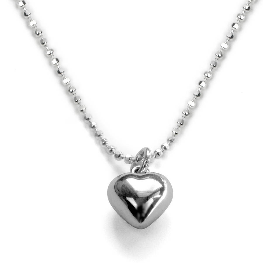 girl's sterling silver heart necklace by tales from the earth